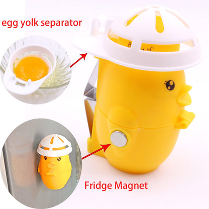5-in-1 Multi-Purpose Egg Shell Opener,Fridge Magnets,Egg Separator for Raw Eggs,Egg Piercer,Egg Cracker,Hard Boiled Egg Peeler with Safety Lock for Kitchen Home Patent Design 1PC