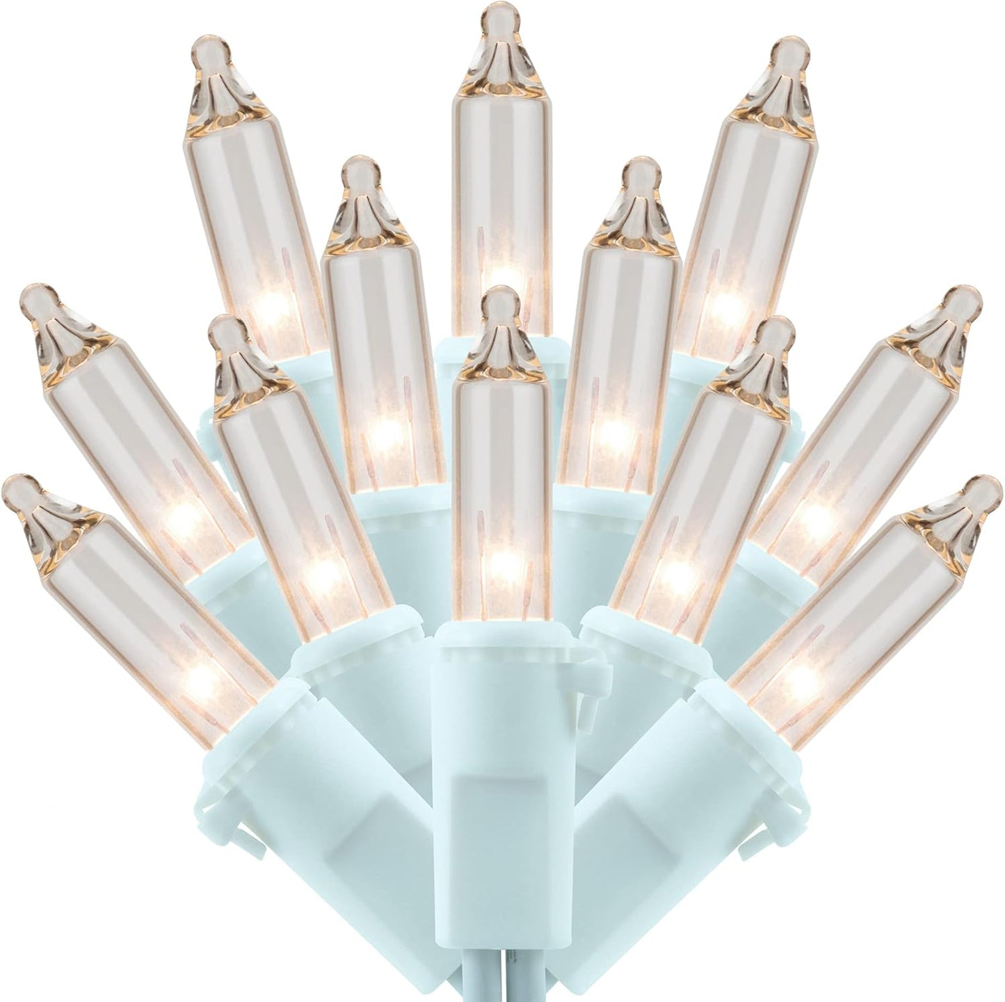 Skiennix 200 Count Clear Christmas Lights - 33 ft White Wire Holiday String Light Set (UL Listed)