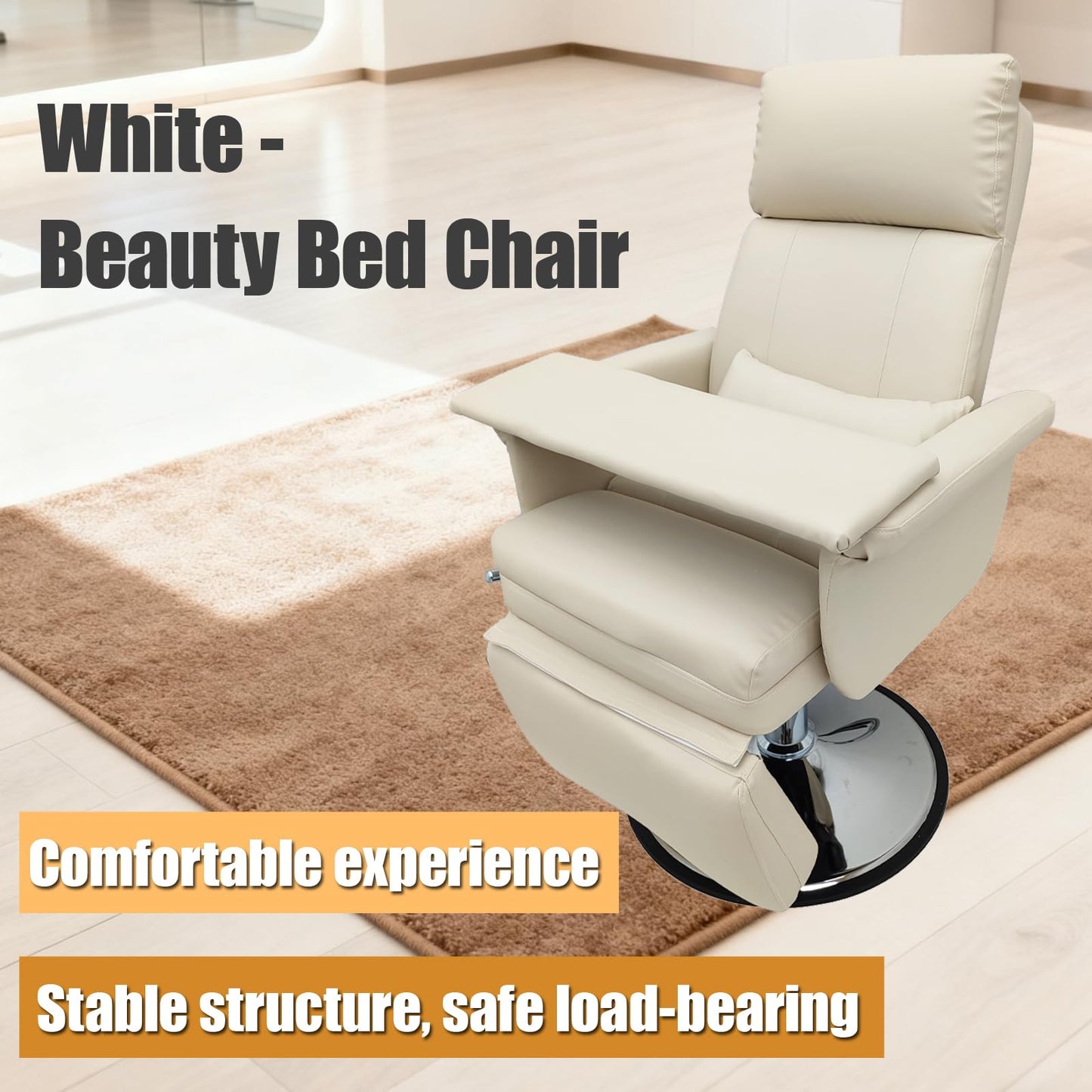 TECHTONGDA Hydraulic Facial Chair Salon Spa Table, Massage Table Beauty Bed with Back Adjusted Angle 90-175 Degrees for Massage, Lash, Barber