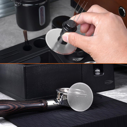 IKAPE 53.3mm 2pc Espresso Puck Screen, 0.2mm Thickness, Reusable Metal Coffee Filters, Food-grade Stainless Steel