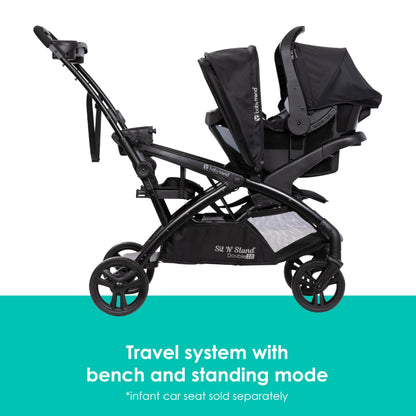 Baby Trend Sit N' Stand® Double 2.0 Stroller, Dash Black