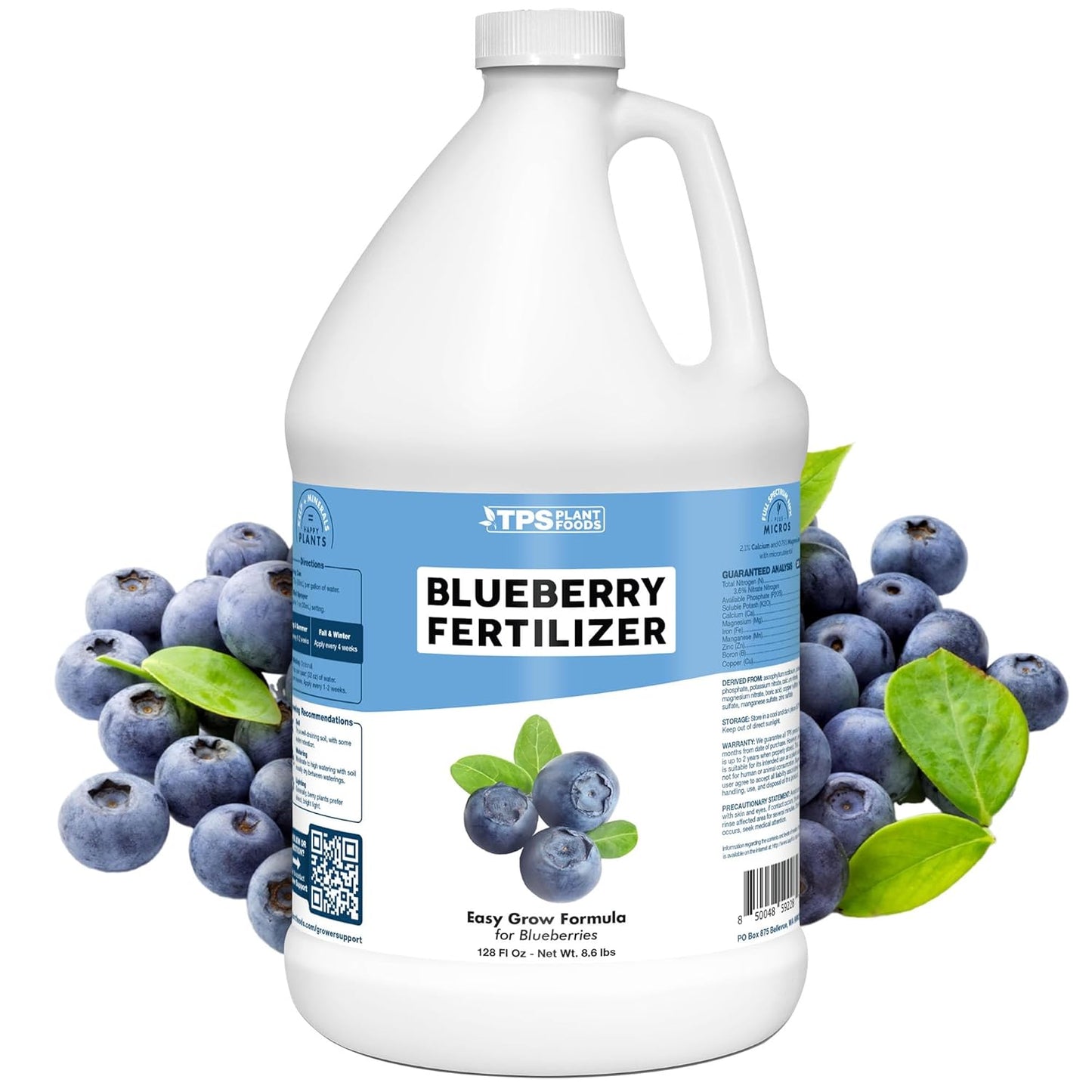 1 Blueberry Fertilizer Liquid Plant Food for Bigger Berries, Better Fruit Production & Stronger Root Development