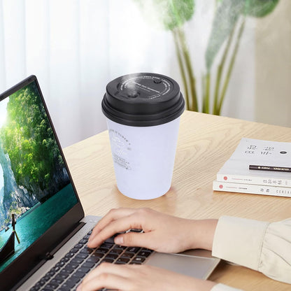 Coffee Cup Humidifier, Compact Lightweight Desktop Humidifier for Baby Bedroom Travel Office Use