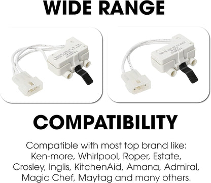 Replacement Part WP3406109 Dryer Door Switch - Compatible with Whirlpool Kenmore Maytag Roper Estate Sear