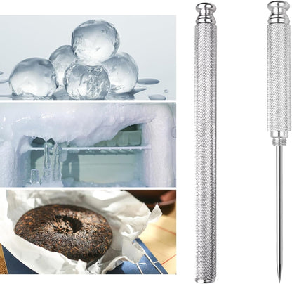 Ice Picks with Aluminium Alloy Handle, Stainless Steel Knife with Safety Cover, Kitchen Tool for Home & Bar