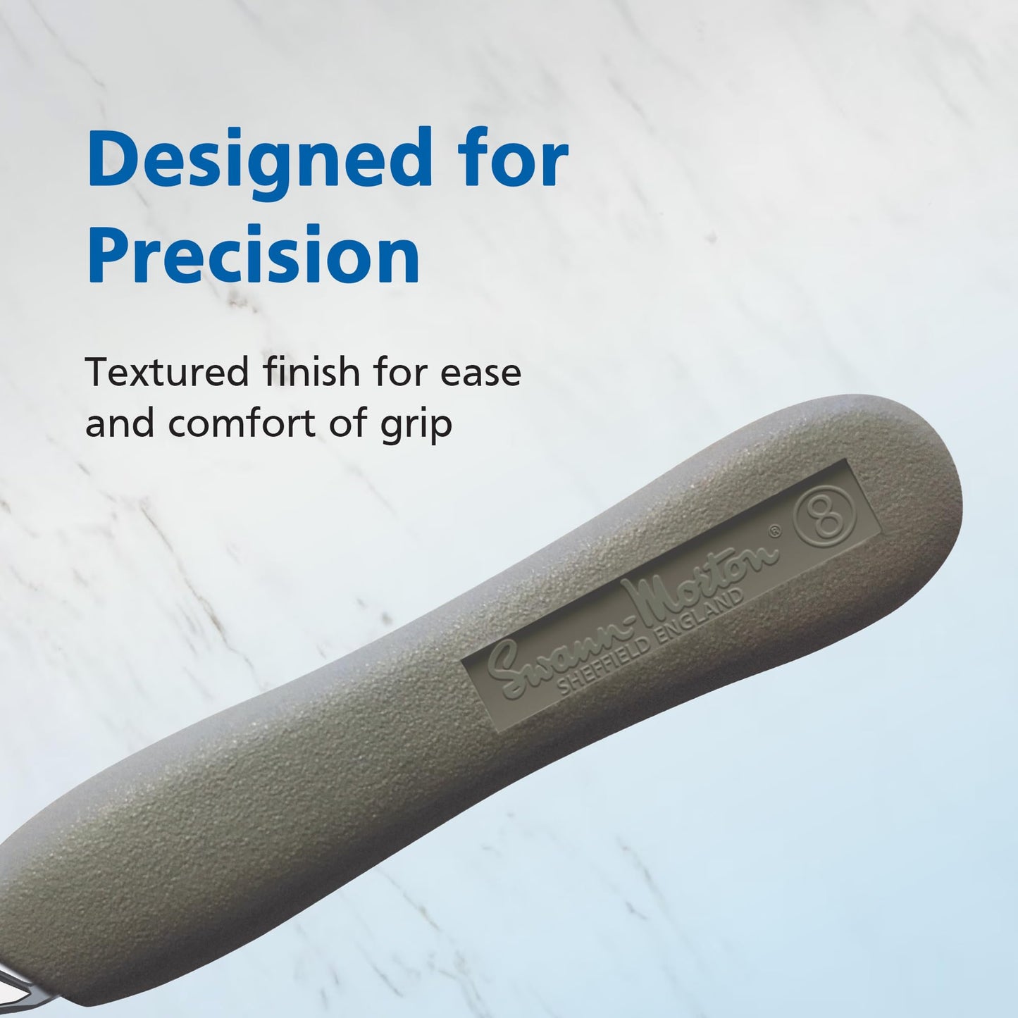 Swann Morton Ergonomic Scalpel Handle No. 8 - Plastic Design, Compatible with Blades 60 & 70, Surgical Knife Handle, Tool for Lab & Hobby Use, Precision Instrument