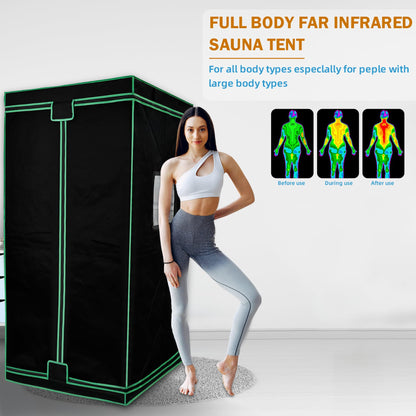 UTK Far Infrared Sauna, Full Size Portable Sauna with Natural Jade for Home Spa, One Person Infrared Sauna with Tourmaline Heating Foot Pad and Portable Sauna Chair for Relaxation Detox (104℉-141℉)