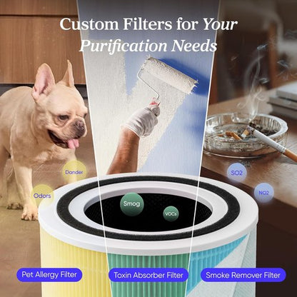 LEVOIT Air Purifier - HEPA Filter for Home Allergies & Pets | Covers Up to 1073 ft², Black, 2 Pack