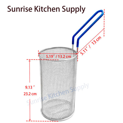Sunrise Kitchen Supply Stainless Steel Pasta Boil Basket (1, 5"D x 9"H)
