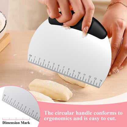 Frapkom Biscuit Cutter Set, Dough Blender, Pastry Cutter, Biscuit Cutter, Dough Cutter,Pastry Cutter Set, Round Sifter,Baking Dough Tools for Cooking Cookies (3 Pcs/Set)