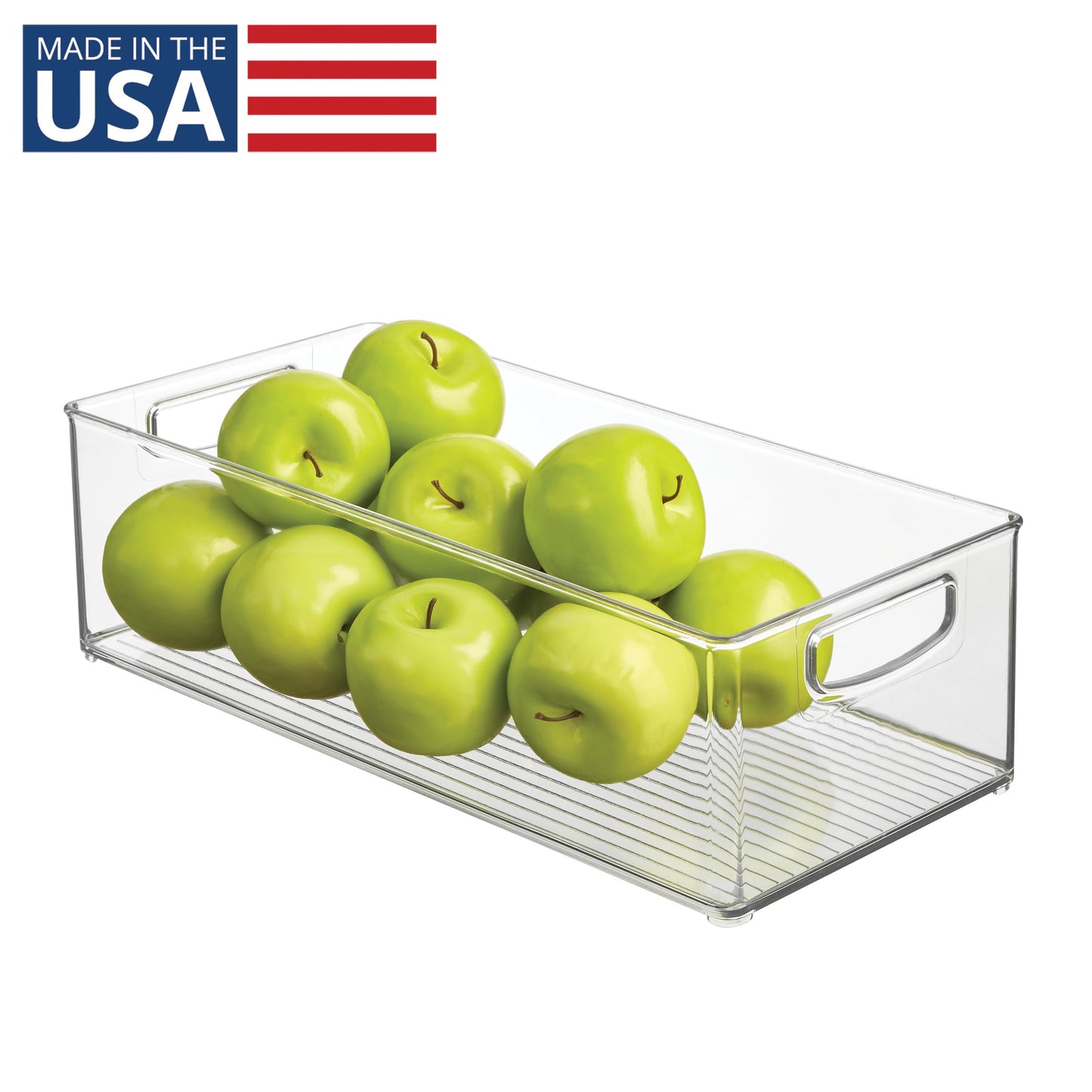 iDesign Stackable Storage Bin - Organizer Bin for Kitchen and Pantry, Clear, Made in USA