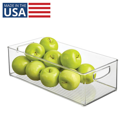 iDesign Stackable Storage Bin - Organizer Bin for Kitchen and Pantry, Clear, Made in USA