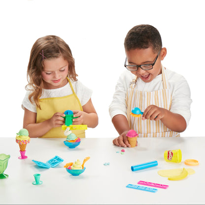 Play Doh Kitchen Creations Ice Cream Party Set with 22 Tools & 6 Colors, 2-Ounce Cans, Back to School Classroom Supplies, Preschool Toys, Ages +3 (Amazon Exclusive)
