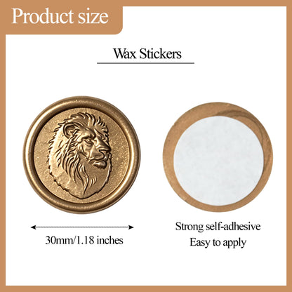 Mceal Wax Seal Stickers - 50 Pcs Gold Cat 3D Embossed Stickers with Strong Adhesive 30mm/1.18Inches Diameter for Invitation Gift Wrapping Christmas Holiday