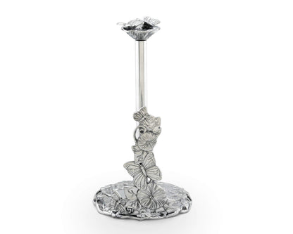 Arthur Court Aluminum Butterfly Garden Decorative Paper Towel Holder Metal Countertop 13 Inch Standing Tall - Freestanding Weighted Base Paper Towel Holders