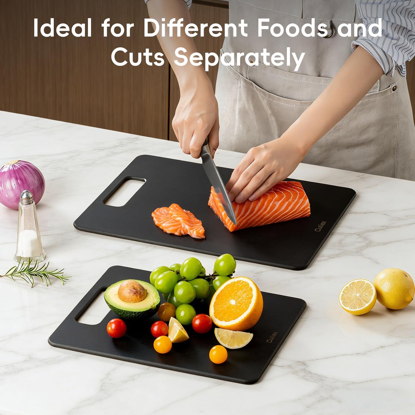 Culiex Wood Fiber Cutting Board Set of 2, Dishwasher Safe, Non-Toxic Cutting Board for Kitchen, BPA Free, Non-Slip, Non-Porous Composite Chopping Board, Mothers Day Gifts for Mom