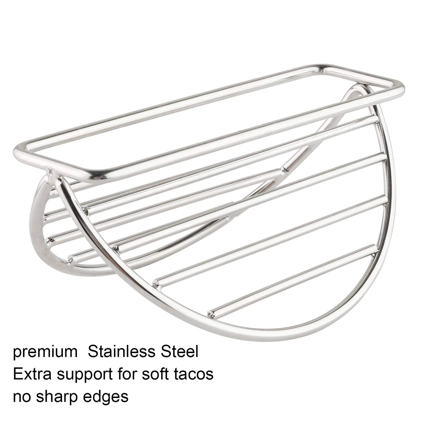 YellRin Taco Holders Stand Stainless Steel Taco Rack Tray Stand Up Holder Kitchen Set for Tortillas, Burritos, Parties & Restaurants (Taco Holder)