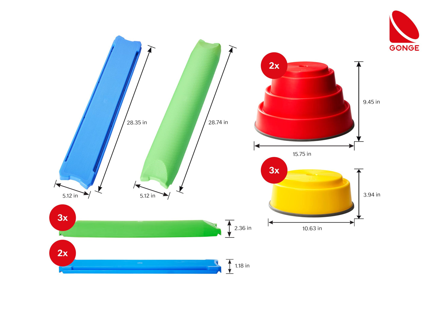 GONGE Build N' Balance Beginner Set - Complete Balancing Course For Sensory Exploration And Balance Training - Set of 10 pieces
