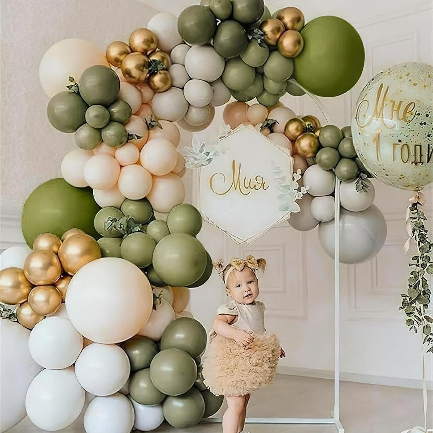 PartyWoo Sage Green Balloons - 127-Piece Latex Balloon Arch Kit for Weddings & Birthdays | Olive Boho Decor