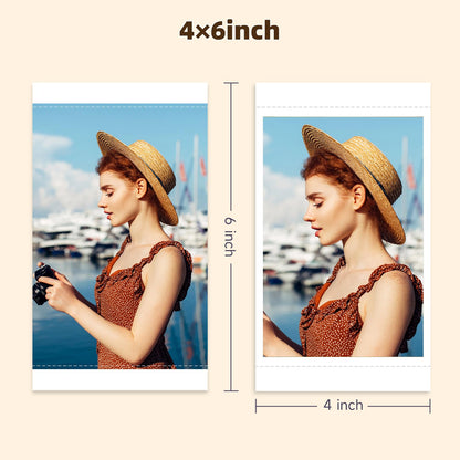 HPRT CP4100 Photo Printer - Plus 4x6 Bluetooth Instant Picture Printer with 20 Sheets & Ribbon - Wi-Fi, Premium Dye Sublimation - 300 DPI Display Resolution - Editing App for Fun, Creative Photos