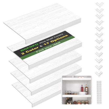 DOFOPO Wire Shelf Cover,Wire Rack Covers for Pantry PVC (Not Wood) Shelf Liners for Cabinet Kitchen Pantry Shelves(Wood Color,30x16 inch)
