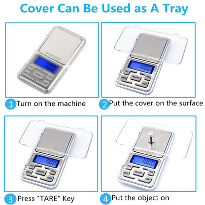 Portable Food Travel Scale Digital Kitchen Scale 500g Capacity High Precision Miniature Measuring Scale