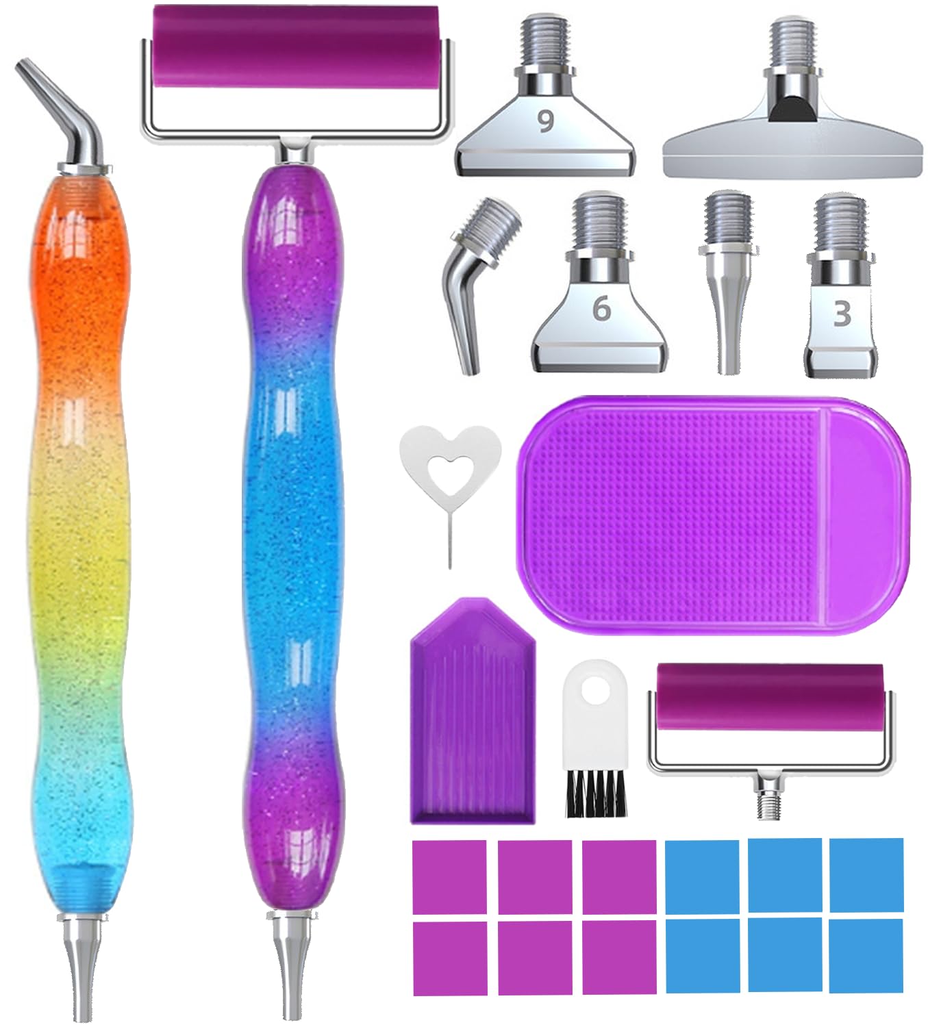 Hailivike 25PCS Threaded Diamond Art Tools, 40% Thicker Diamond Painting Pen Anti-Loosen (2xGradient Pen Set)