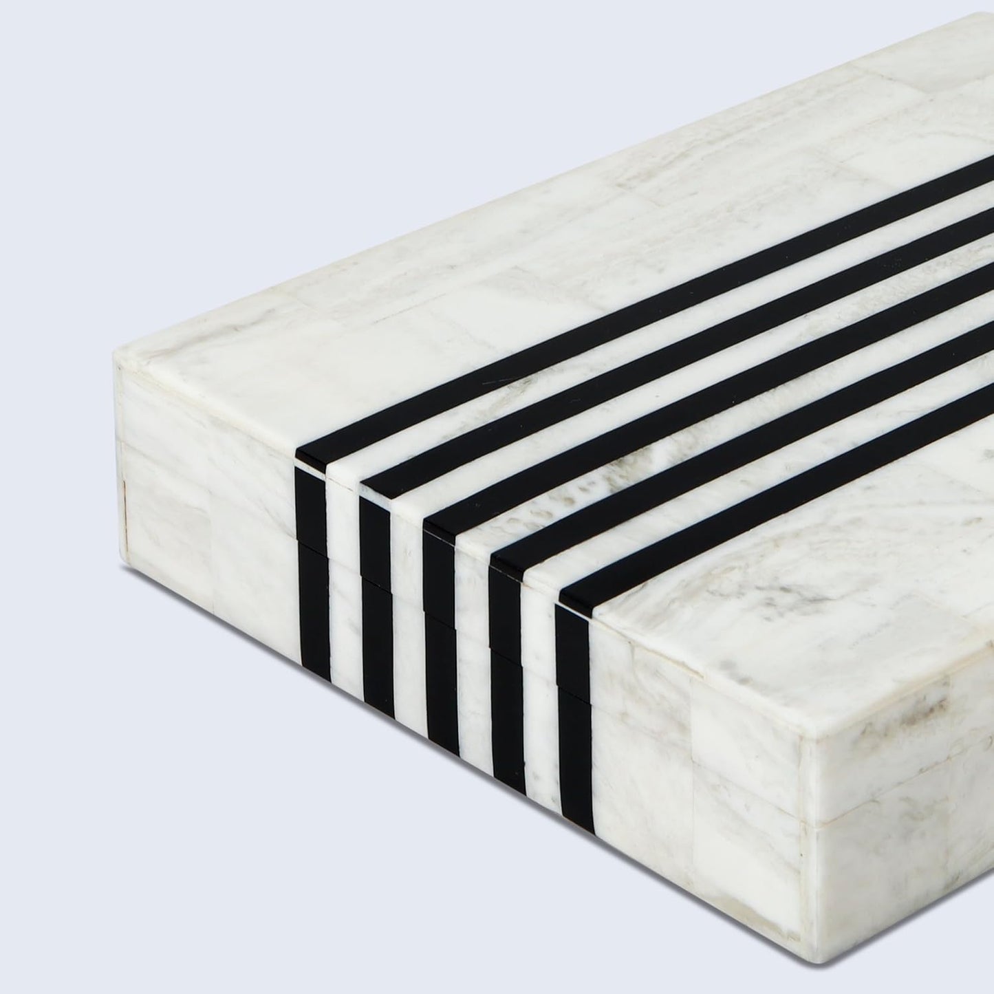 12 6 2 Handicrafts Home Large Decorative Storage Box with Lid Black White Modern Storage Box, Remote Control Organizer