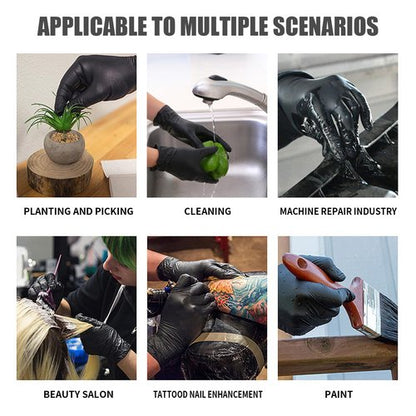 LW Concept Disposable Nitrile Gloves, Chemical Resistant, Powder-Free, Latex-Free, Non-Sterile, Food Safe, 5 Mil, Black, 1000-Count (Medium)