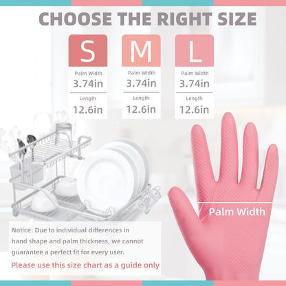 Xgunion Rubber Cleaning Gloves for Dishwashing-5 Pairs Colorful Reusable Household Cleaning Glove for Washing Dishes and Kitchen Cleaning Non-Slip Grip Dish Gloves for Women Men (Medium)