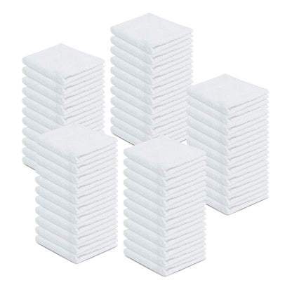100% Cotton Terry Towels Cleaning Cloths Pack of 50 (12x12 Inches) White Cotton Terry Cloth Bar Rags White Bar Towels, Multipurpose High Absorbent Terry Towels for Cleaning Auto Detailing or Painters
