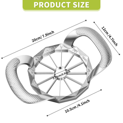 LIIGEMI Apple Slicer,12-Slices Stainless Steel Cutter，Heavy Duty Stainless Steel Apple Cutter and Divider， Anti-slip Handle，Gifts for Mom， Easy to Use.