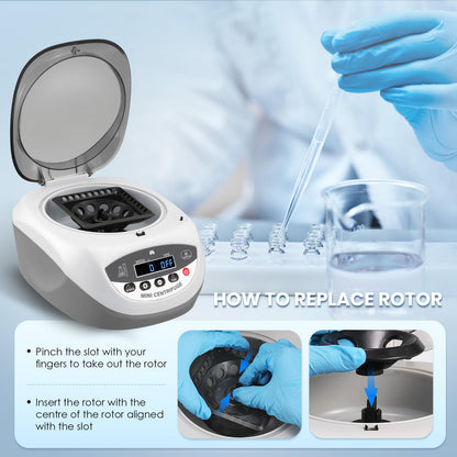 Mxmoonant Mini Centrifuge Machine, 12000RPM Lab Benchtop PCR Centrifuges High Speed Electric Desktop Centrifuge for 0.2/0.5/1.5/2/5ml with Tubes