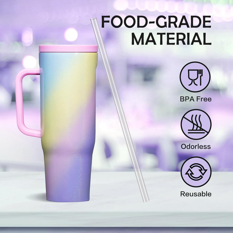 Straw Replacement Compatible with Corkcicle 40 oz,Reusable Plastic And BPA Free,6Straws And 1Brush