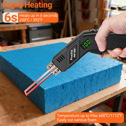 Preciva Hot Knife Foam Cutter with Digital Display, Electric Foam Cutting Tool Kit, Pure Copper Base, 20 Adjustable Temperatures with Overheat Protection, Ideal for PE Foam, XPS, Rope, Fabric, DIY