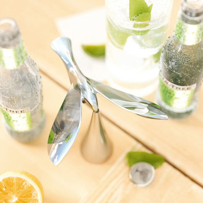 Umbra Tipsy Bottle Opener – Balancing Bird Sculptural Bar Tool and Accessory, Chrome