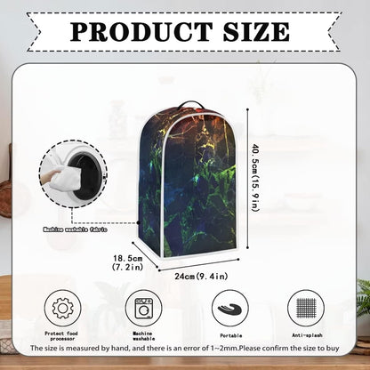 Blender Cover for Kitchen, Marble Print Appliance Organizer Bag, Dust Cover with Top Handle for Stand Mixer