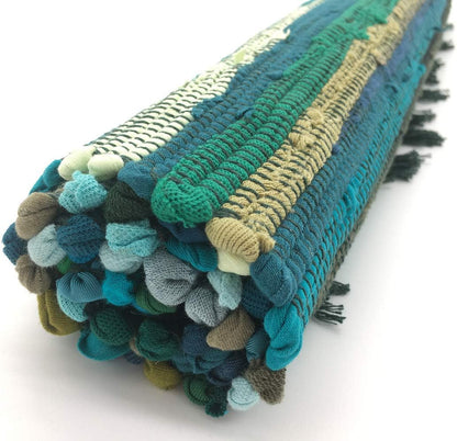 Chindi Rag Rug, Multi Color Striped Area Rug, Machine Washable Cotton, 20'' x 31"