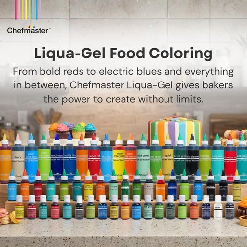 Chefmaster Royal Blue Liqua-Gel® Food Coloring - Vibrant, Fade-Resistant Dye for Icing & Fondant | 2.3 oz