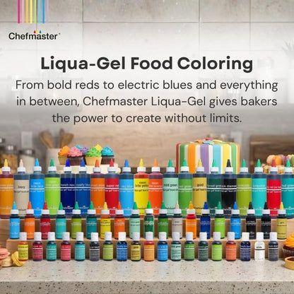 Chefmaster Royal Blue Liqua-Gel® Food Coloring - Vibrant, Fade-Resistant Dye for Icing & Fondant | 2.3 oz