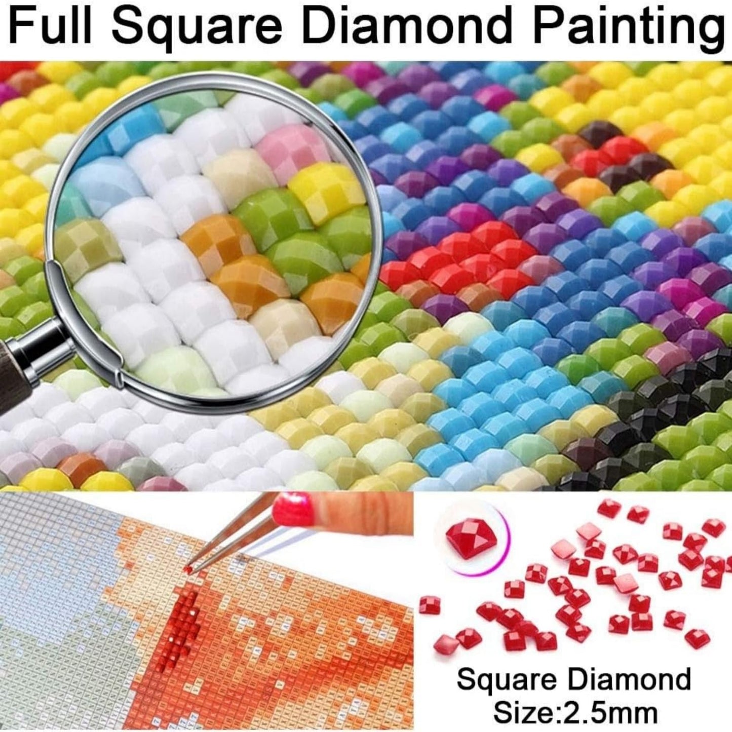 5D Diamond Art Painting Cavalier King Charles Spaniel Full Drill Diamond Art Painting by Number Kits for Adults Square Beads Mosaic Cross Stitch for Wall Decoration 16x20inch