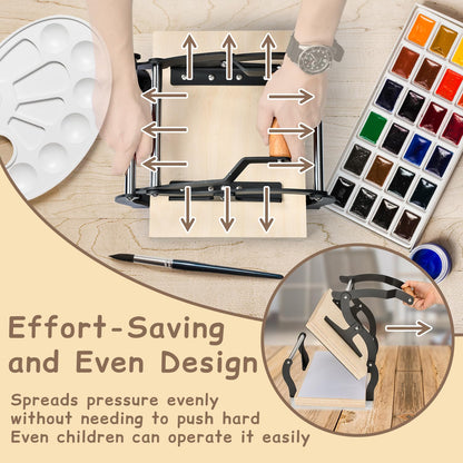 TOPOWN Linocut Printing Hand Lever Press Machine, Linocut Press Machine, Manual Hand Lever Printing Press for Linoleum Blocks with Felt Pad(fit up to 25mm Thick Blocks, A4, Black)