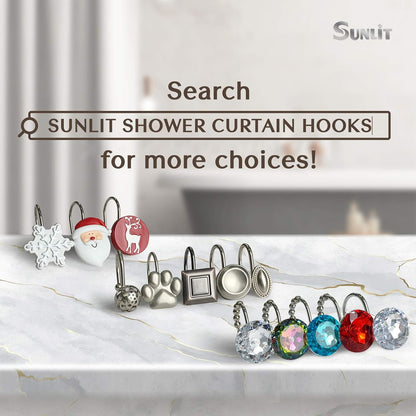 Sunlit Fashion Design Cute Paw Print Polished Shower Curtain Hooks for Dog, Cat, and Bear, Rust Proof Oil Rubbed Metal
