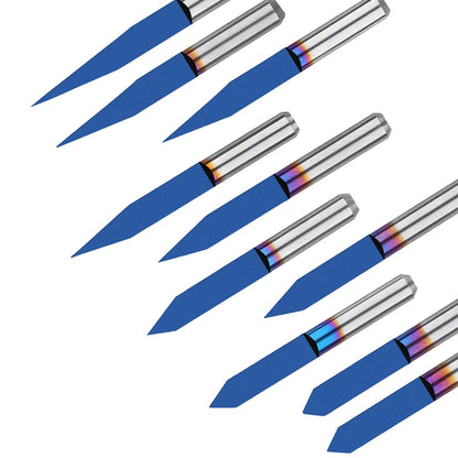 Genmitsu 10 Pcs 1/8" Shank V-Groove CNC Router Bits, 10 /15 /20 /25 /30 /40 /45 /60 /90 Degree Set, Nano Blue Coat Conical V-Bit, Engraving Tool for CNC Signmaking Carving Lettering 2D&3D Sculpture