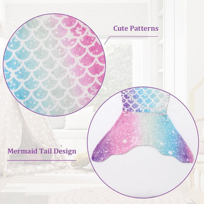 Rediar Mermaid Tail Blanket for Girls Soft Flannel Sleeping Snuggle Kids Wearable Blanket Toddler Teen Birthday Christmas Gift 3-4 4-6 7-8 10-12