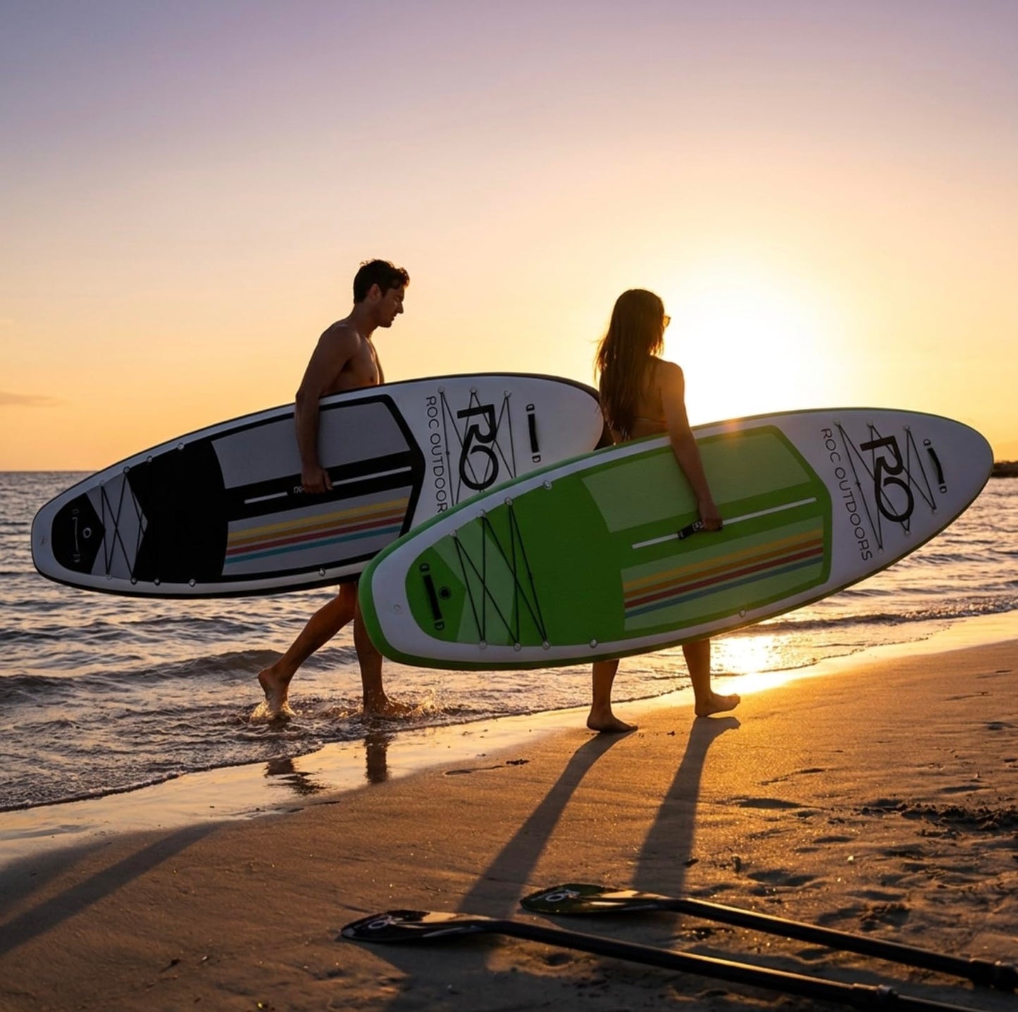 Roc Inflatable Stand Up Paddle Board 10' 6" with Premium SUP Paddle Board Accessories, Wide Stable Design, Non-Slip Comfort Deck for Youth & Adults (Eclipse)