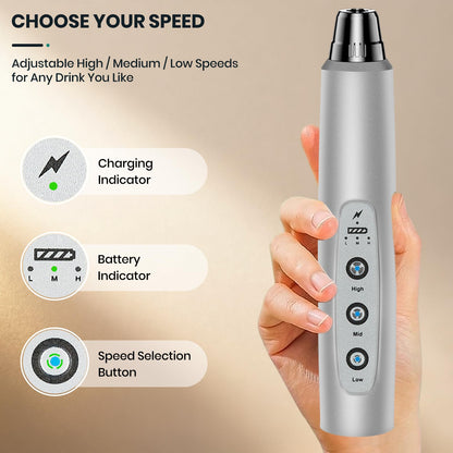 Colarlemo Milk Frother Handheld Rechargeable, Frother Wand Drink Mixer Electric Whisk for Coffee, Detachable With 3 Stainless Whisks, Hand Mixer for Lattes, Cappuccino, Matcha, Egg, No Stand, Silver