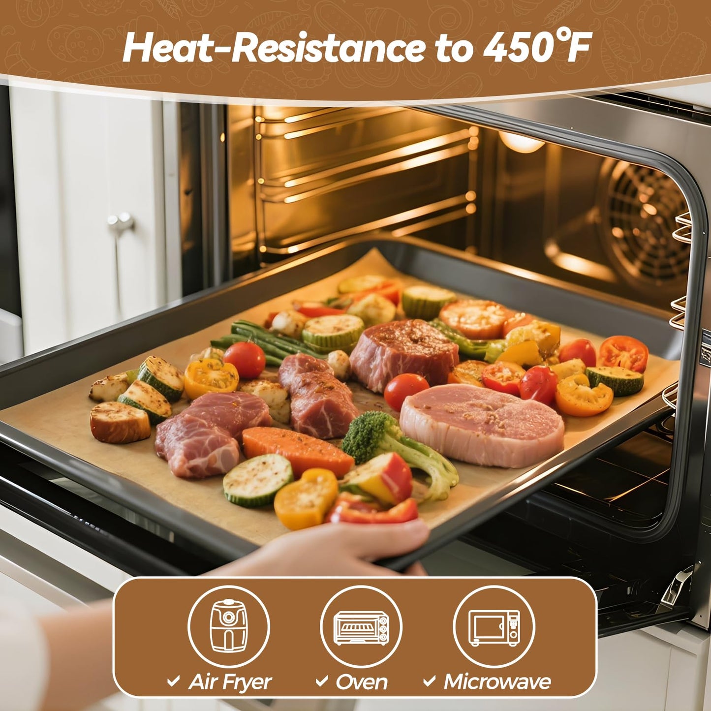 360 Count 12"x 16" Heavy Duty Parchment Paper Sheets for Baking, No-Stick & No-Leak Unbleached Baking Paper, Pre-cut Half Parchment Paper Sheets for Oven, Air Fryer, Microwave