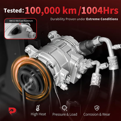 PHOBOOS A/C Compressor with Clutch Compatible with Infiniti Q50 3.0L 2016-2021, Q50 3.7L 2014-2015, Q60 3.0L 2017-2020, Fast Cooling, Low Noise, Easy Installation, Ref.CO-29197C
