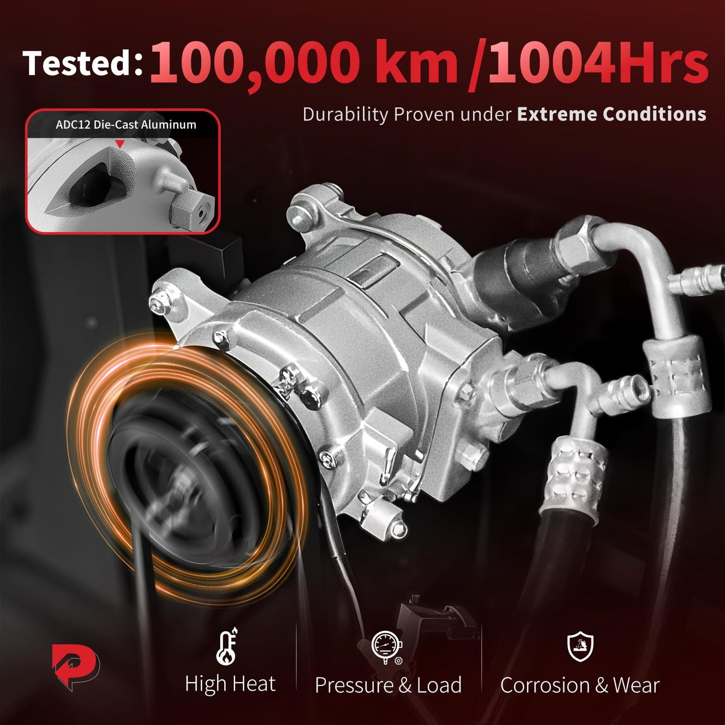 PHOBOOS A/C Compressor with Clutch Compatible with Nissan Frontier 2005-2019 L4 2.5L/V6 4.0L, Xterra 2005-2015, V6 4.0L, Fast Cooling, Low Noise, Easy Installation, Ref. 58885